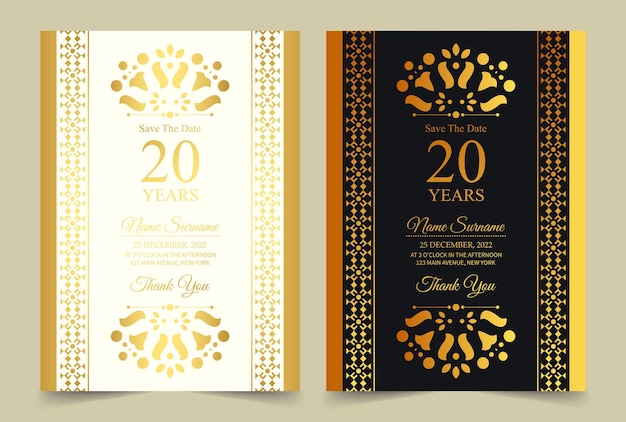 Invitación elegante del cumpleaños del estilo del modelo del ornamento