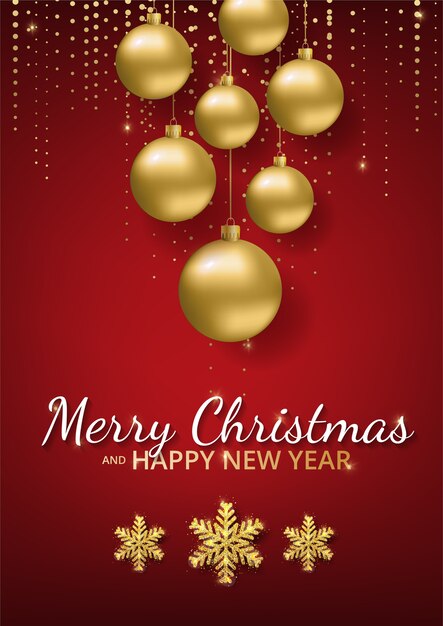 invitación con feliz año nuevo y navidad