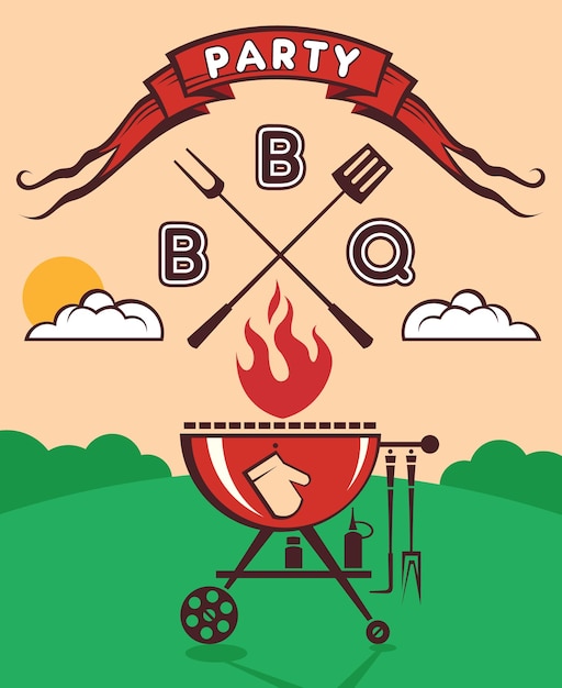 invitación de fiesta de barbacoa