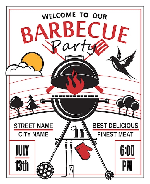 Invitación de fiesta de barbacoa