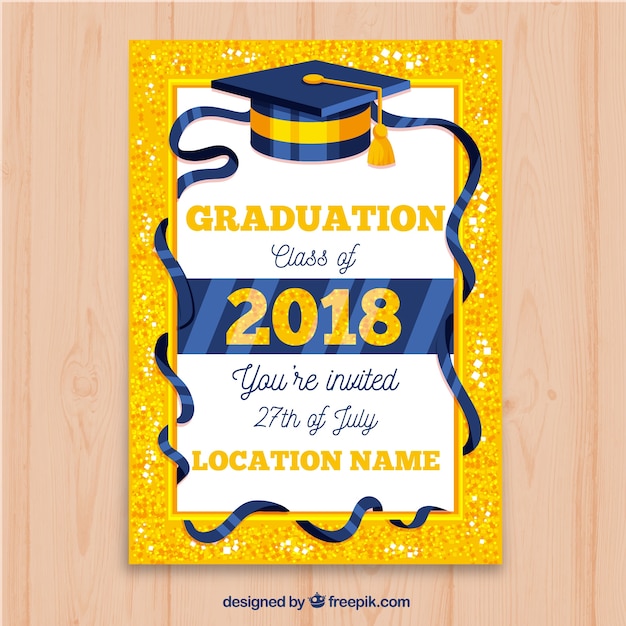 Invitación de fiesta de graduación brillosa