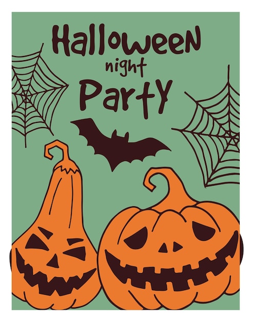 Invitación a la fiesta de Halloween con dibujo de decoración de terror