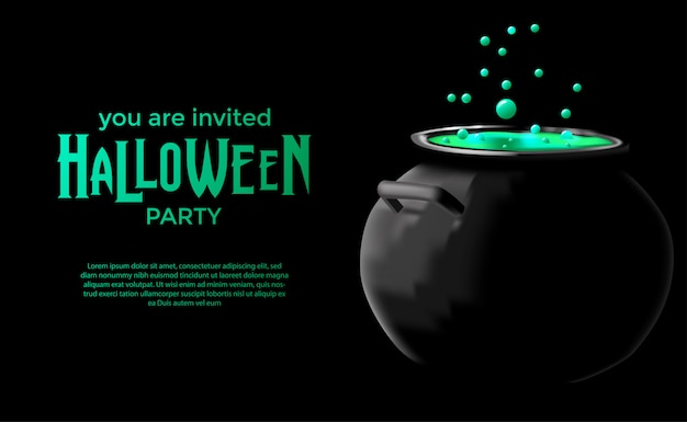 Vector invitación de la fiesta de halloween