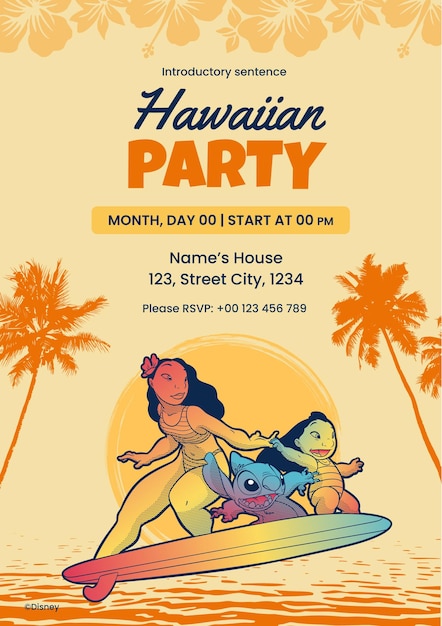 Invitación a una fiesta hawaiana
