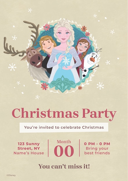 Invitación para la fiesta de Navidad congelada