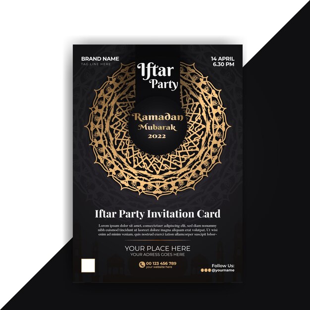 Invitación a la fiesta de Ramadan Mubarak Iftar