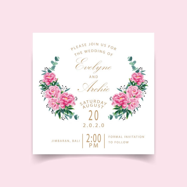 Invitación floral de la boda