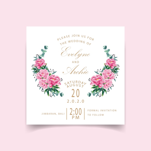 Vector invitación floral de la boda