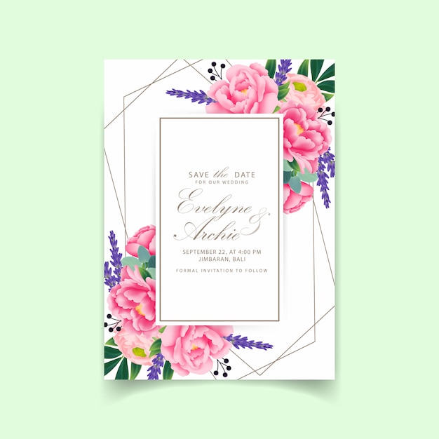 Invitación floral de la boda