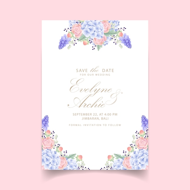 Invitación floral de la boda