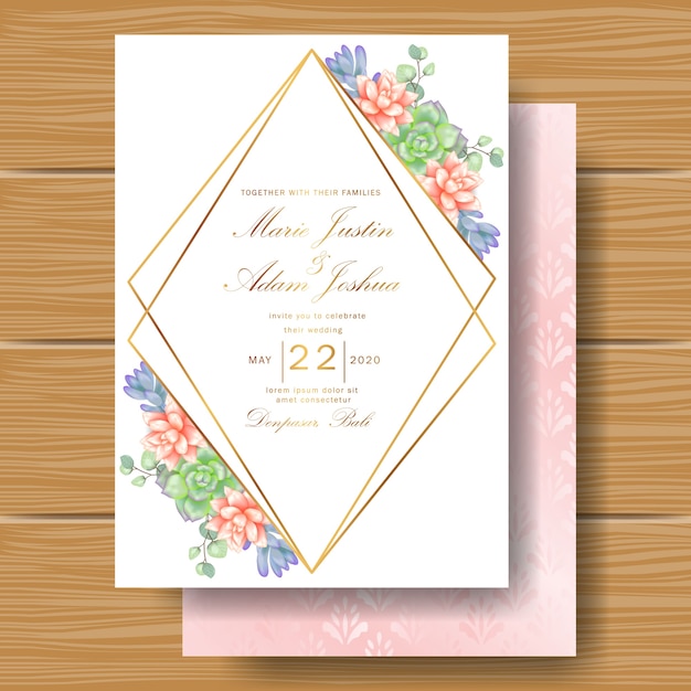 Invitación floral de boda