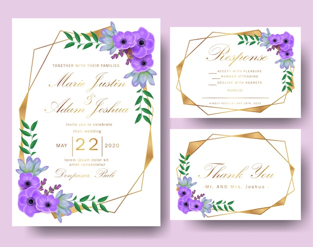 Invitación floral de boda