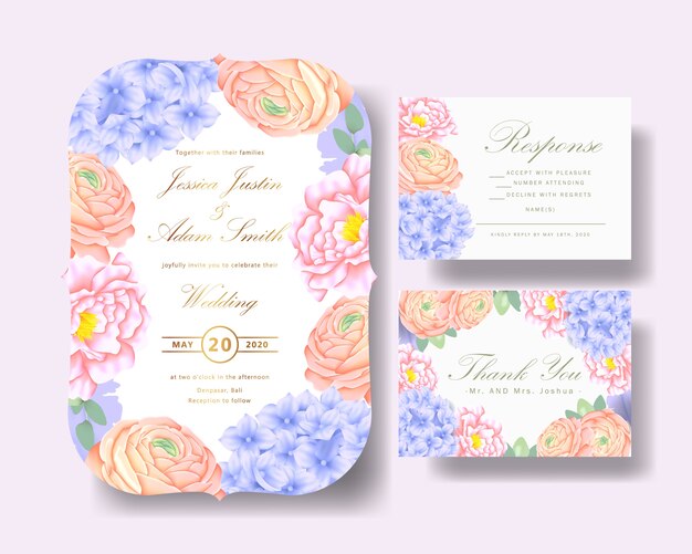 Invitación floral de boda