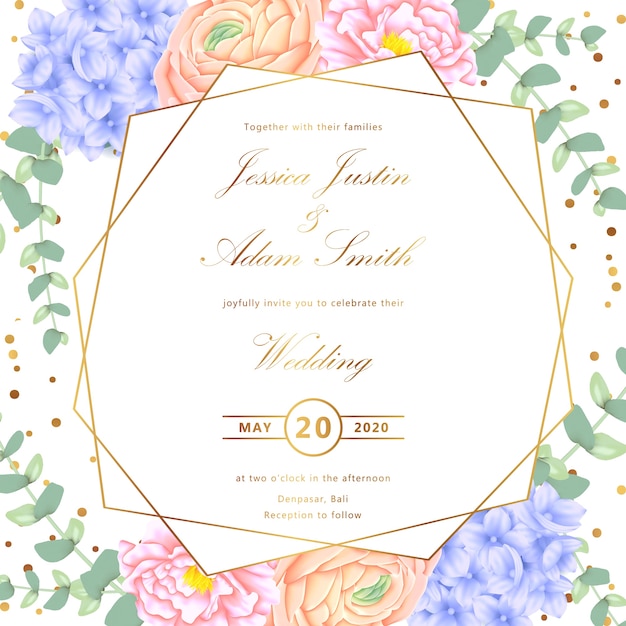 Invitación floral de boda