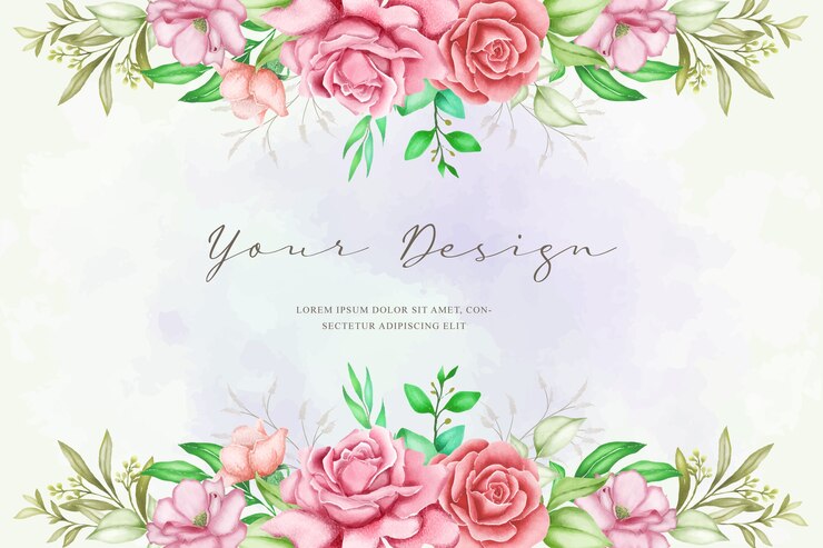Invitación floral hermosa boda decorativa