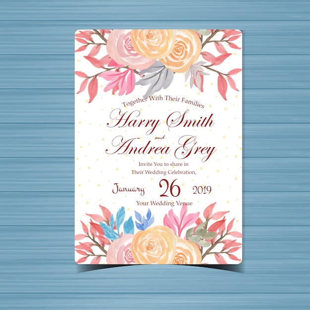 Invitación floral hermosa de la boda