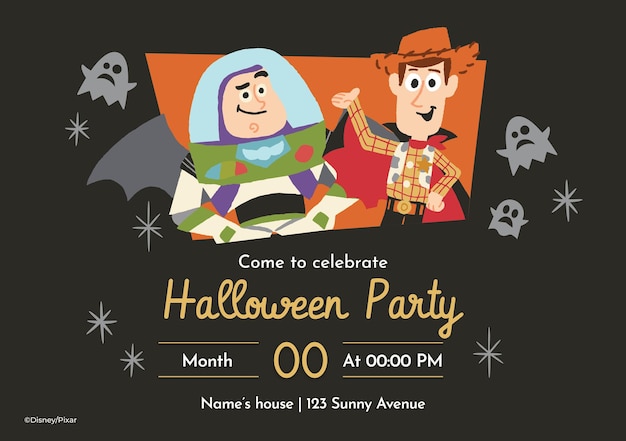 Invitación de Halloween de Toy Story