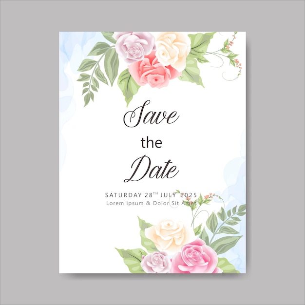 Invitación hermosa y elegante de las tarjetas de boda