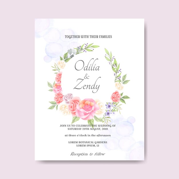 Invitación hermosa y elegante de las tarjetas de boda