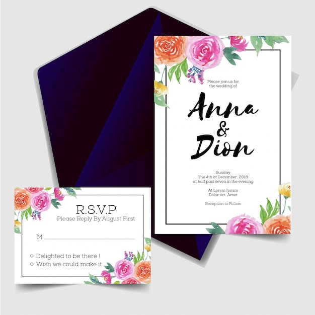 Invitación linda de la boda