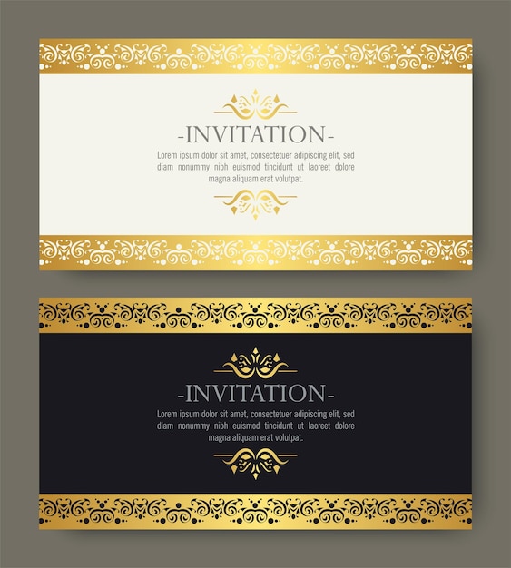 Vector invitación de lujo estilo de fondo patrón ornamental