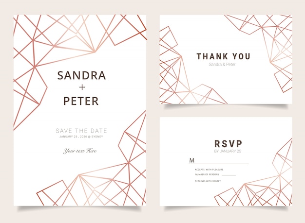 Invitación moderna de la boda