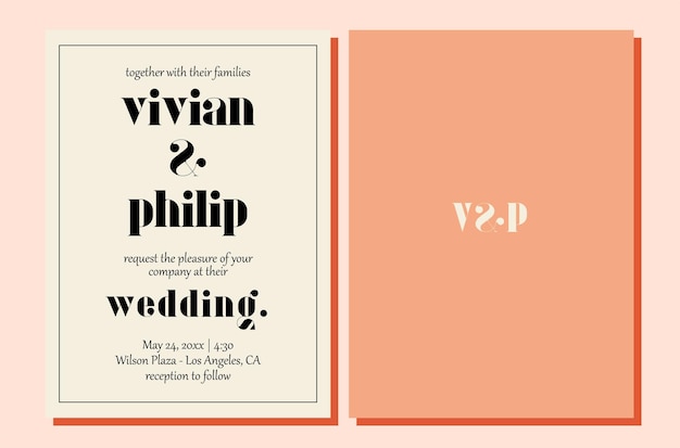 La invitación de la tarjeta de boda está lista para imprimir