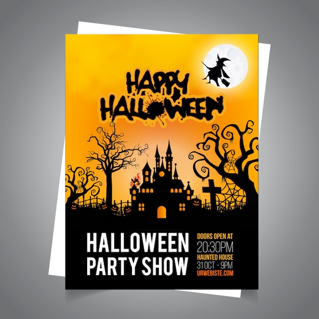 Invitación de la tarjeta de Halloween.Halloween Tarjeta Ilustración de la tarjeta de Poster.Halloween.