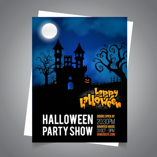 Invitación de la tarjeta de Halloween.Halloween Tarjeta Ilustración de la tarjeta de Poster.Halloween.