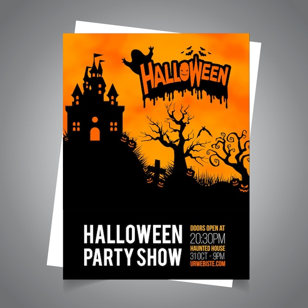Invitación de la tarjeta de Halloween.Halloween Tarjeta Ilustración de la tarjeta de Poster.Halloween.