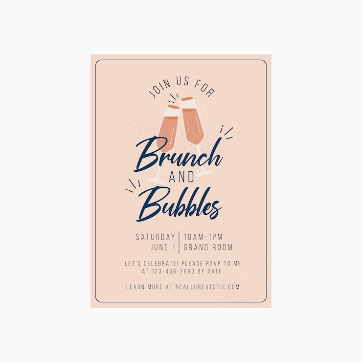 Invitación Vector femenino Chic Brunch amp Bubbles