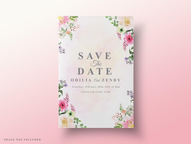 Invitaciones de boda elegantes acuarela floral