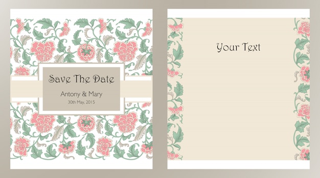 Invitaciones de boda con elementos florales.