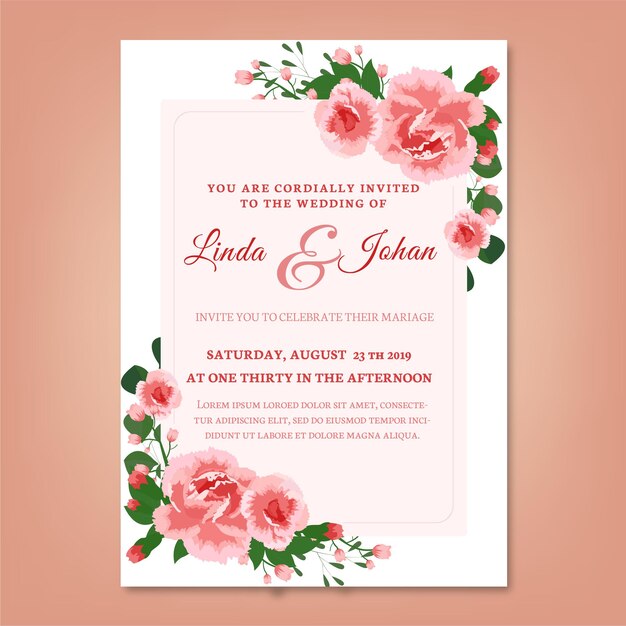 Vector invitaciones a las bodas