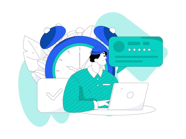 Invitar a los amigos a realizar un cuestionario concepto de vector plano operación ilustración dibujada a mano