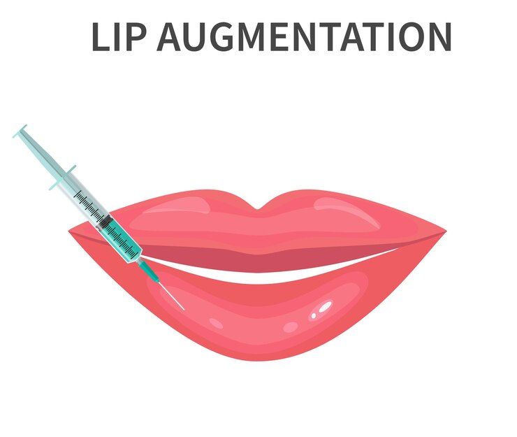Vector inyección de labios aumento