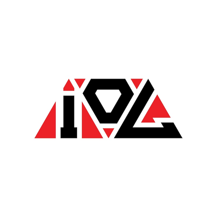 Vector iol diseño de logotipo de letra triangular con forma de triángulo iol diseño del logotipo del triángulo monograma iol triángulo vectorial plantilla del logotipo con color rojo iol logotipo triangular simple elegante y lujoso logotipo iol