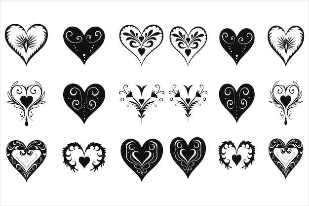 Iones de símbolo de amor del corazón Conjunto de elementos para el día de San Valentín