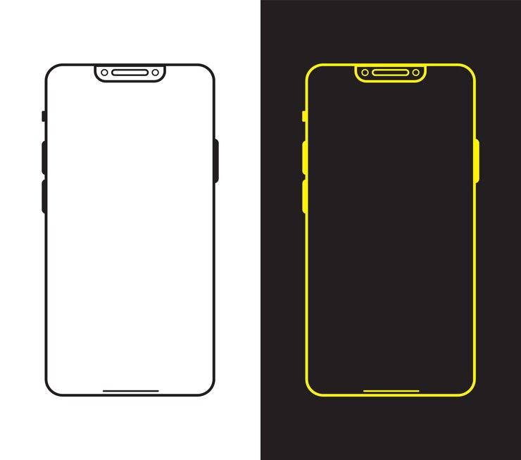 iPhone 13 prooutline Maqueta de dispositivo digital vectorial gratuita