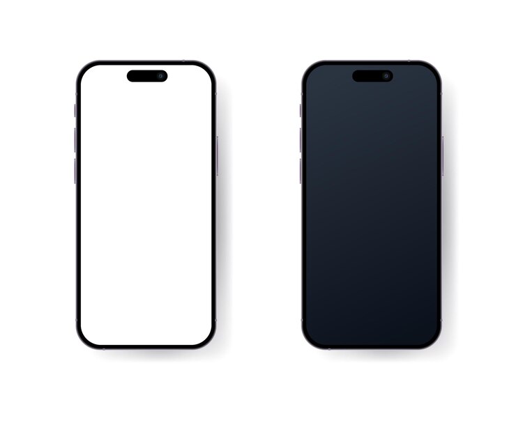 IPhone 14 Pro Realismo color iPhone 14 Pro diseño de vista frontal de iPhone 14 Pro Ilustración vectorial