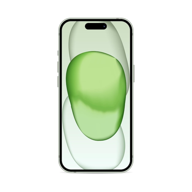 iPhone 15 en color verde Pantalla táctil Tecnología mundial Kiev Ucrania 14 de septiembre de 2023