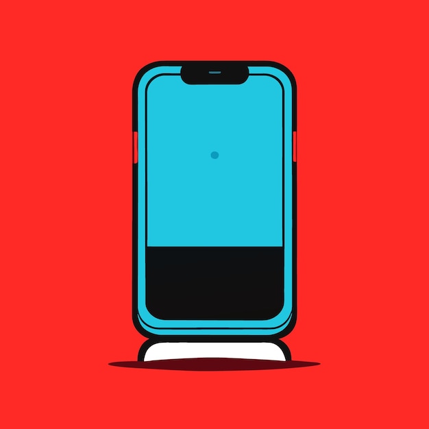 Vector iphone móvil en la mesa ilustración vectorial de dibujos animados