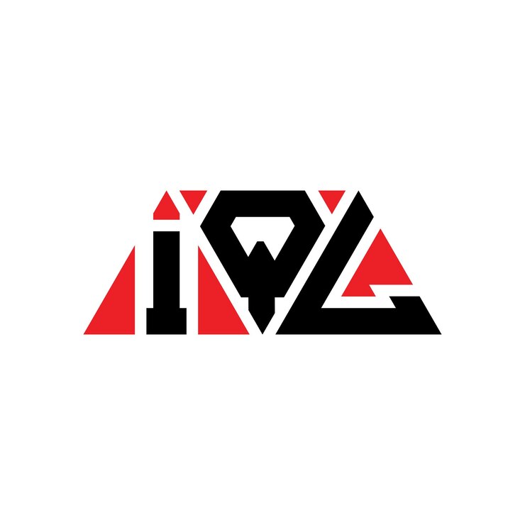 Vector iql diseño de logotipo de letra triangular con forma de triángulo iql diseño del logotipo triangular de monograma iql modelo de logotipo vectorial triángulo de iql con color rojo iql logotipo triangular simple elegante y lujoso logotipo iql