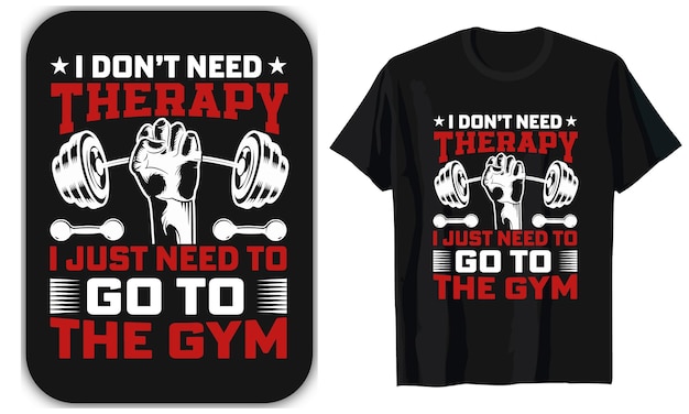 Ir al gimnasio diseño de camiseta de fitness