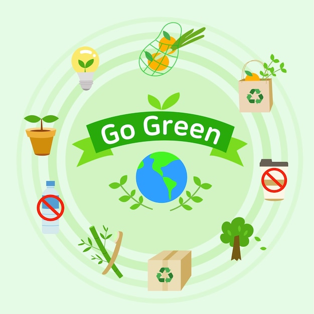ir verde y cero residuos y sistema de reciclaje