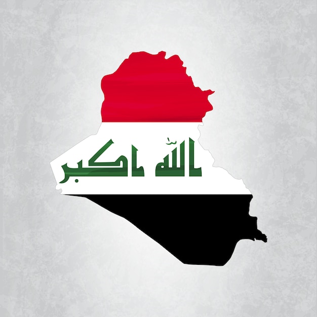 Irak mapa con bandera