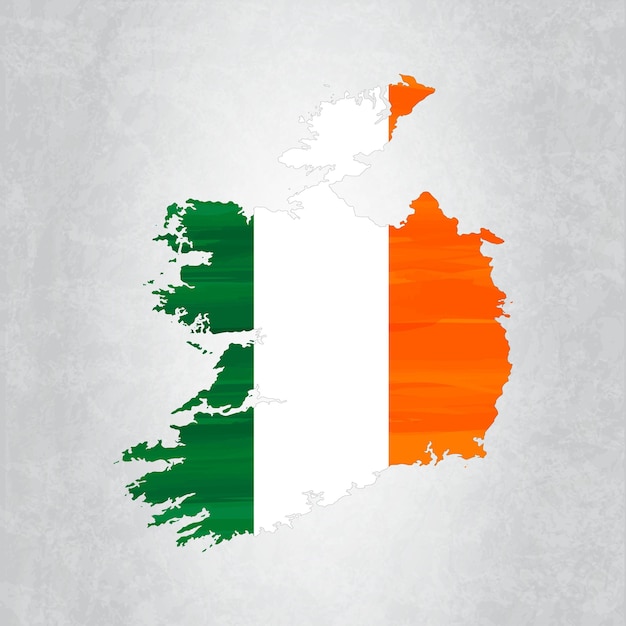 Irlanda mapa con bandera