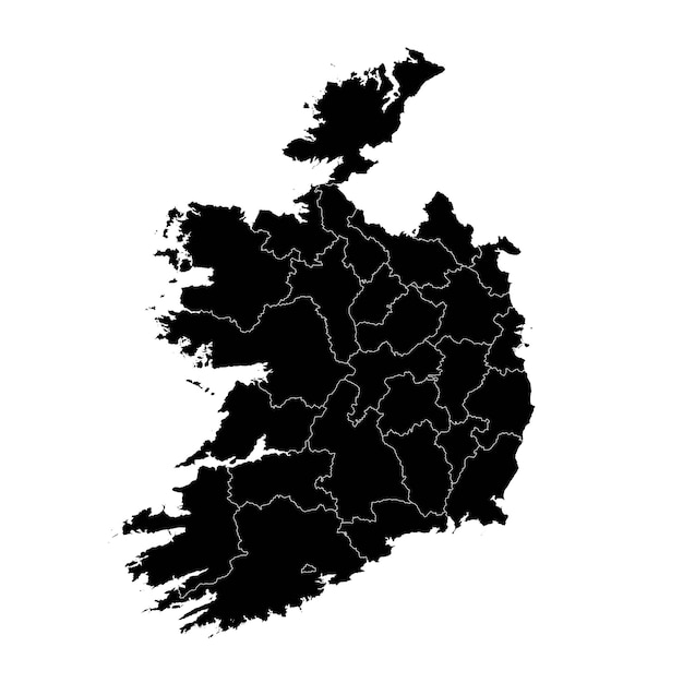 Vector irlanda mapa con condados ilustración vectorial