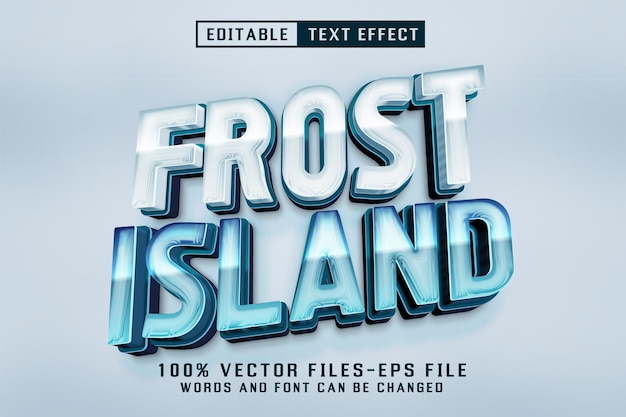 Isla de Frost 3d Efecto de texto editable