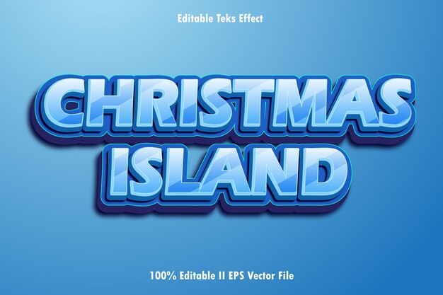 Isla de Navidad Efecto de texto editable Estilo de gradiente en relieve 3D